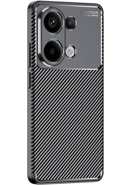 Xiaomi Redmi Note 13 4g Kılıf Negro Karbon Desen Silikon + Ekran Koruyucu