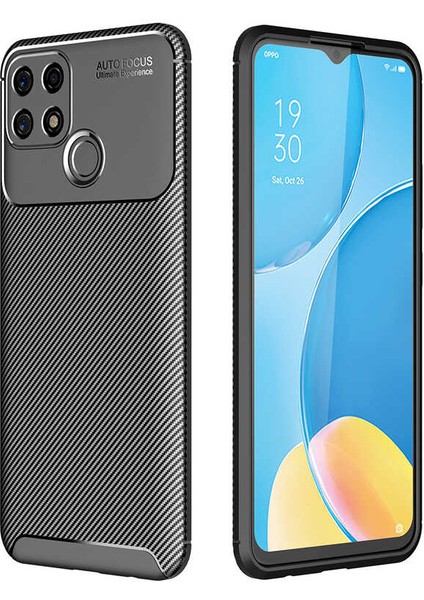 Oppo A15S Kılıf Negro Karbon Desen Silikon
