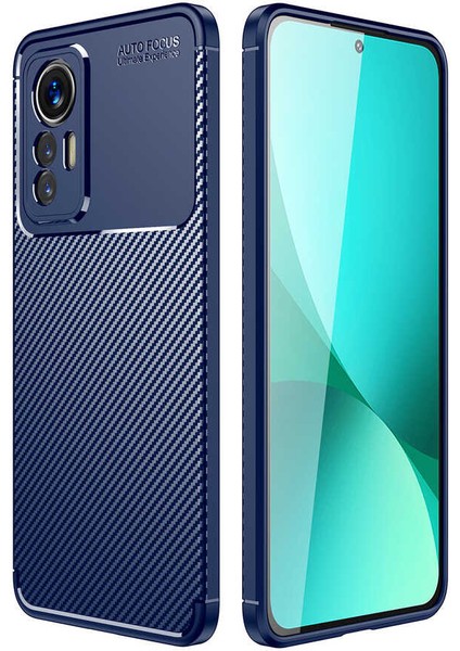 Xiaomi 12 Lite Kılıf Negro Karbon Desen Silikon + Ekran Koruyucu