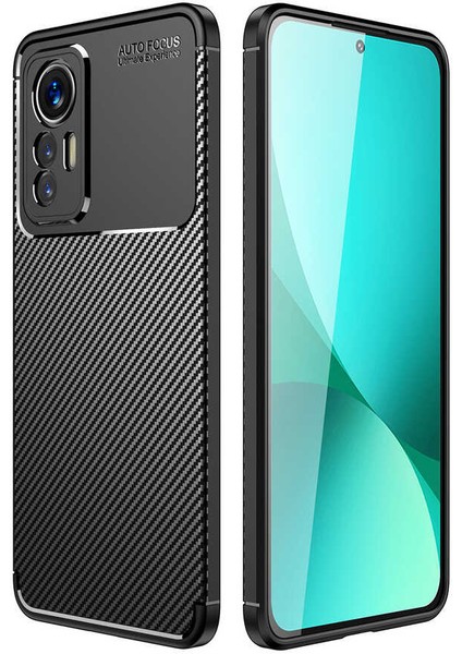 Xiaomi 12 Lite Kılıf Negro Karbon Desen Silikon + Ekran Koruyucu