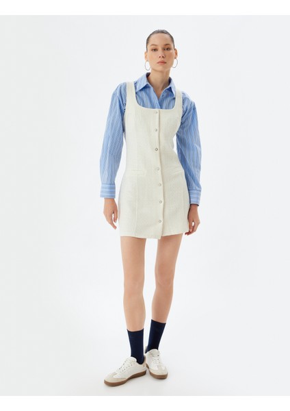 Tüvit Jile Elbise U Yaka Kalın Askılı Düğmeli Cep Detaylı Slim Fit fiyatları