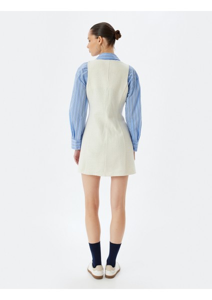 Tüvit Jile Elbise U Yaka Kalın Askılı Düğmeli Cep Detaylı Slim Fit fırsatları