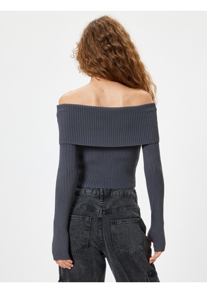 Madonna Yaka Kazak Uzun Kollu Slim Fit Dokulu fırsatları