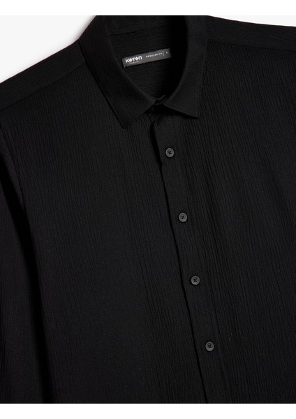 Uzun Kollu Gömlek Pamuklu Dokulu modelleri