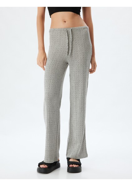 Bol Paça Pantolon Yüksek Bel Bağcıklı Bürümcük Rahat Kalıp modelleri