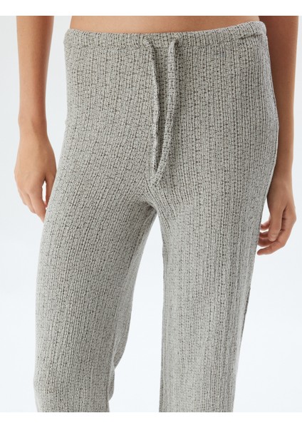 Bol Paça Pantolon Yüksek Bel Bağcıklı Bürümcük Rahat Kalıp indirimleri