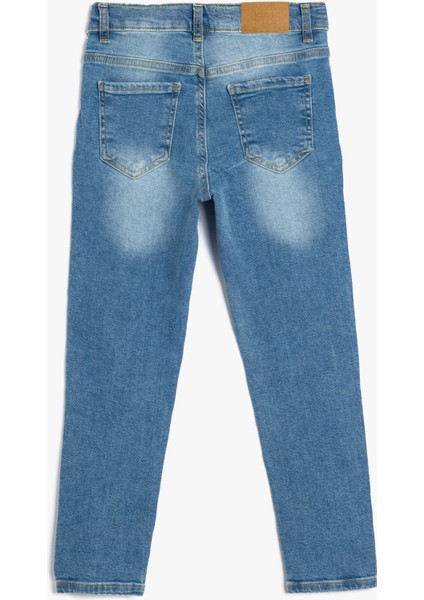 Kot Pantolon Ayarlanabilir Lastikli Pamuklu - Slim Jean fırsatları