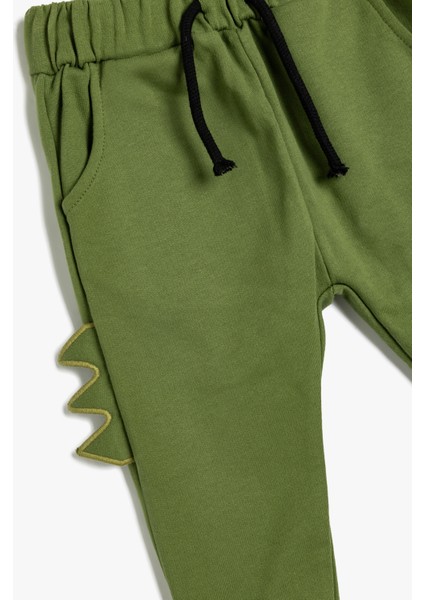 Jogger Eşofman Altı Aplike Detaylı Beli Bağlamalı Şardonlu Pamuklu modelleri