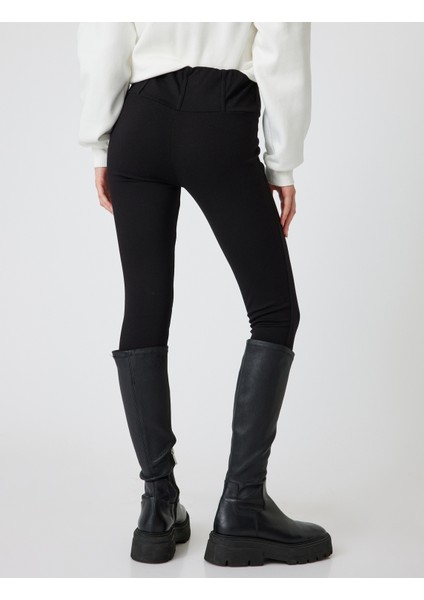 Yüksek Bel Tayt Interlok Çelik Korse Görünümlü Skinny Fit