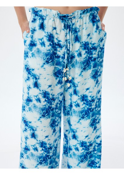 x Şahika Ercümen - Viskon Pantolon Batik Desenli Bol Paça indirimleri