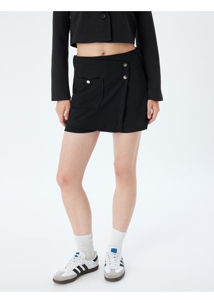 Mini Şort Etek Çıtçıt Düğme Detaylı Cepli Slim Fit modelleri