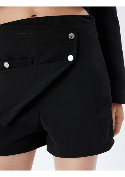 Mini Şort Etek Çıtçıt Düğme Detaylı Cepli Slim Fit indirimleri