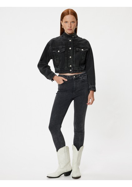 Yüksek Bel Kot Pantolon Skinny Fit Düğmeli - Carmen Jeans fiyatları