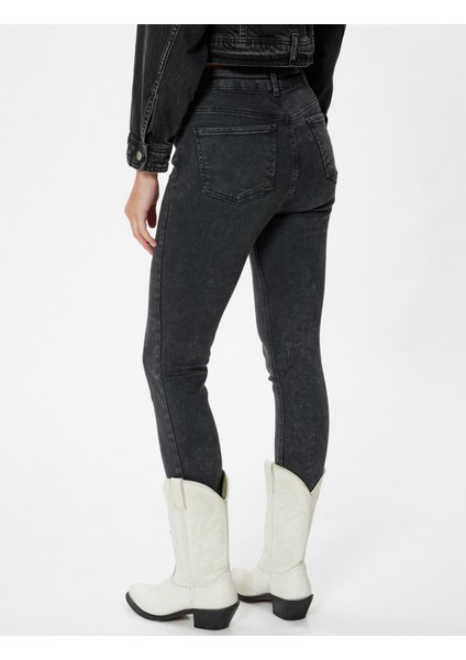 Yüksek Bel Kot Pantolon Skinny Fit Düğmeli - Carmen Jeans fırsatları