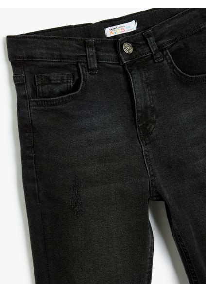 Kot Pantolon Ayarlanabilir Lastikli Pamuklu - Slim Jean fırsatları