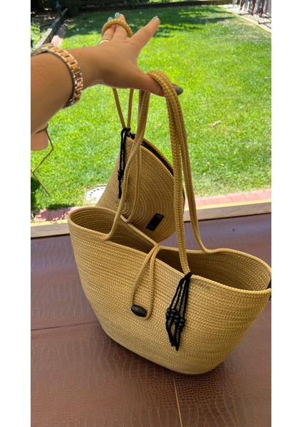 2li Takım Plaj Çantası El Çantası Clutch Totebag Kadın Çanta Yazlık Hediyelik fırsatları