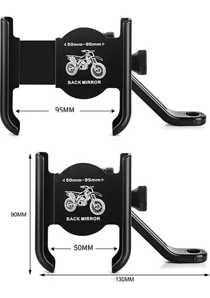 Motosiklet Bisiklet Telefon Tutucu Navigasyon Ayna Bağlantılı