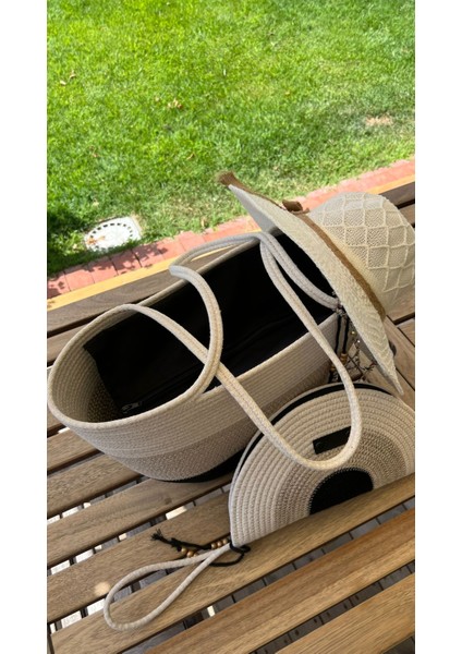 Bailey 3lü Takım Plaj Çantası , El Çantası Clutch, Şapka, Totebag,çanta, Yazlık, Hediyelik modelleri