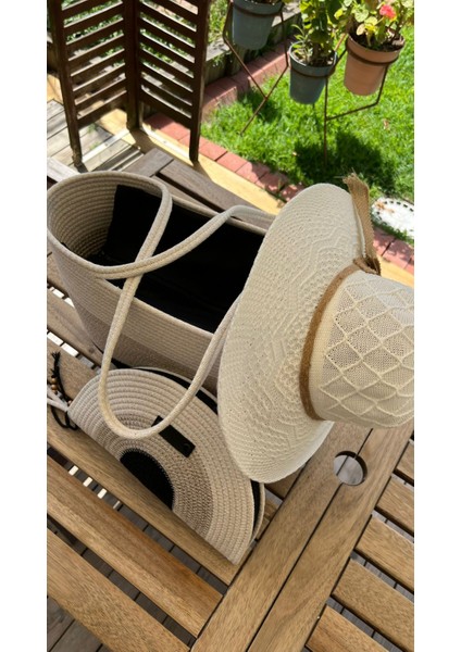 Bailey 3lü Takım Plaj Çantası , El Çantası Clutch, Şapka, Totebag,çanta, Yazlık, Hediyelik indirimleri