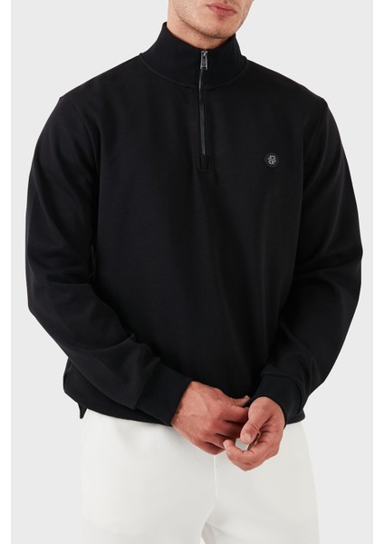 Pamuklu Yarım Fermuarlı Dik Yaka Sweat Erkek Sweat 50520781 001 modelleri