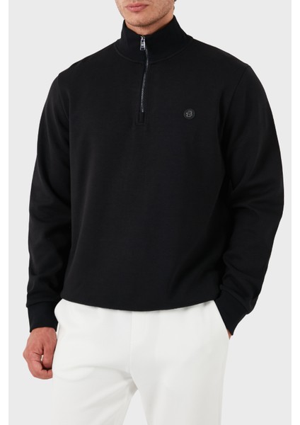 Pamuklu Yarım Fermuarlı Dik Yaka Sweat Erkek Sweat 50520781 001 fırsatları