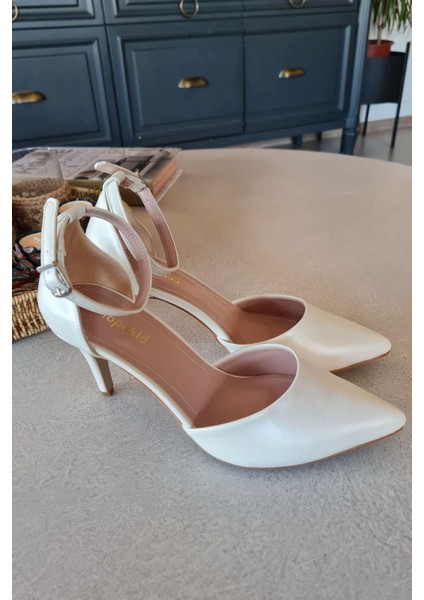 036 0630 Topukla Kadın Stiletto Bilekden Bağlama Sdef Gelin Abiye Ayakkabı
