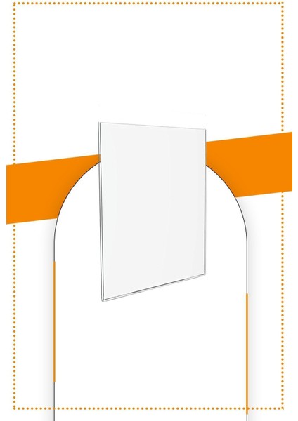 A4 U Tipi Dikey Masa Üstü Şeffaf Pleksi Föylük Broşürlük