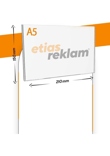 A5 U Tipi Yatay Masa Üstü 50'li Paket 2.8 mm Şeffaf Pleksi Föylük Broşürlük fiyatları