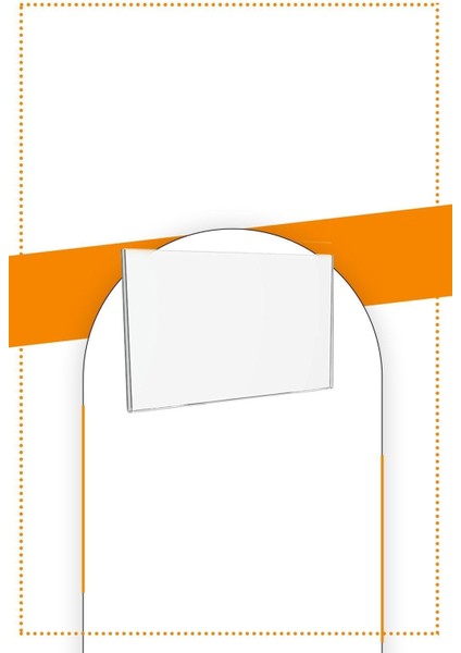 A7 U Tipi Yatay Masa Üstü 2.8 mm Şeffaf Pleksi Föylük Broşürlük