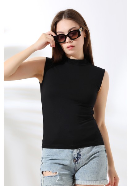 Kadın Kolsuz Body 21757 Siyah
