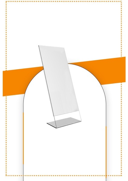 A7 L Tipi Dikey Masa Üstü 50'li Paket 2.8 mm Şeffaf Pleksi Föylük Broşürlük