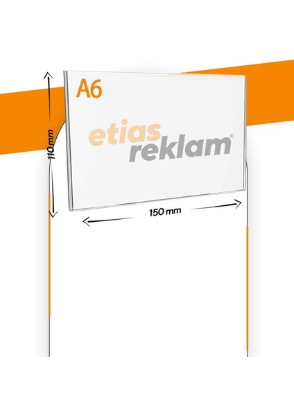 A6 U Tipi Yatay Masa Üstü 20'li Paket 2.8 mm Şeffaf Pleksi Föylük Broşürlük fiyatları