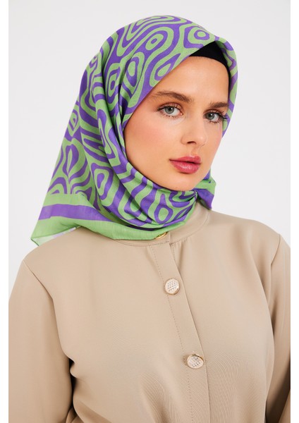 Soft Eşarp Shiny Seri - Yeşil Mor