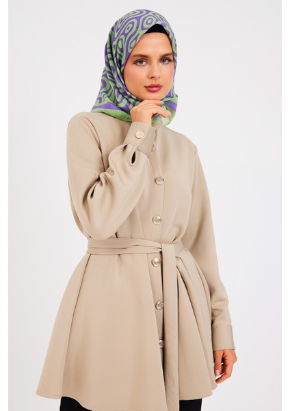 Soft Eşarp Shiny Seri - Yeşil Mor