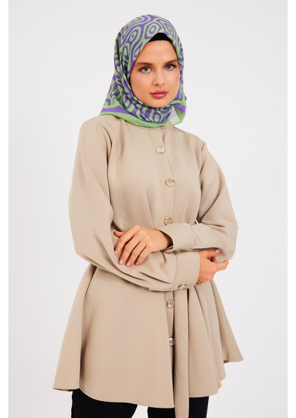 Soft Eşarp Shiny Seri - Yeşil Mor