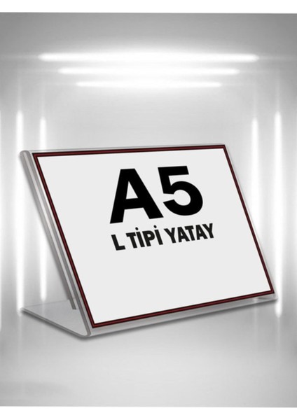 L Tipi A5 Pleksi Föylük Broşürlük Yatay A5 Föylük 10'lu Paket