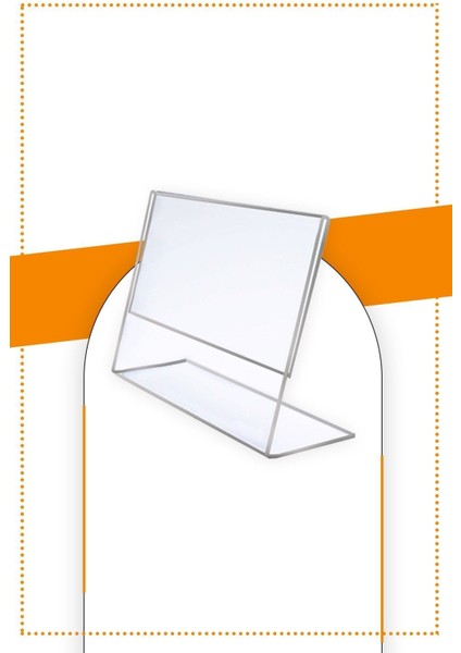 A5 L Tipi Yatay Masa Üstü 2.8 mm Şeffaf Pleksi Föylük Broşürlük