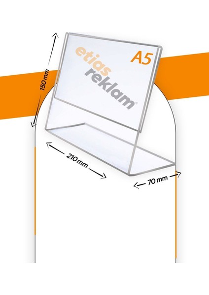A5 L Tipi Yatay Masa Üstü 2.8 mm Şeffaf Pleksi Föylük Broşürlük fiyatları