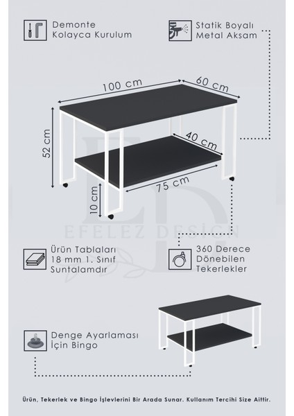 Efelez Design Nury Orta Sehpa Gümüş Metal - Beyaz Mermer Tabla