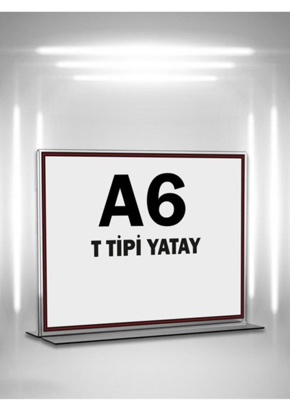 T Tipi A6 Pleksi Föylük Broşürlük Yatay A6 Föylük 20'li Paket