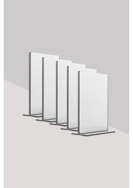 Pleksi Föylük A6 10 x 15 5 Adet Masaüstü T Tipi Dikey Fiyatlık Broşürlük