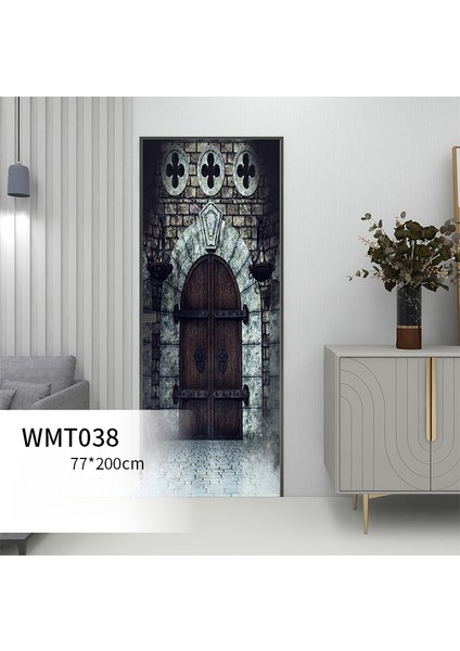 1 Takım 2 Cadılar Bayramı Kabak Kale 3D Kapı Sticker (Yurt Dışından)