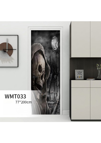 1 Takım 2 Cadılar Bayramı Kabak Kale 3D Kapı Sticker (Yurt Dışından)