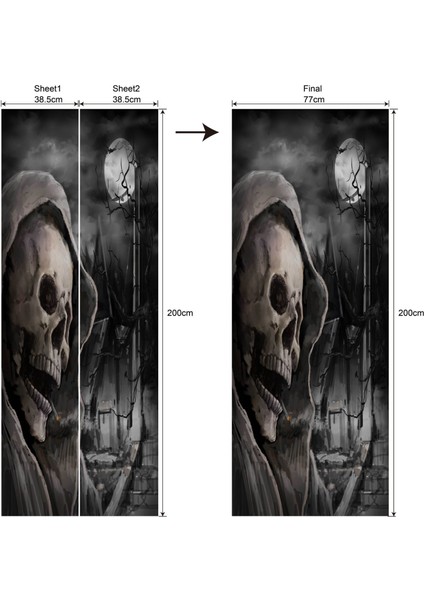 1 Takım 2 Cadılar Bayramı Kabak Kale 3D Kapı Sticker (Yurt Dışından) fiyatları