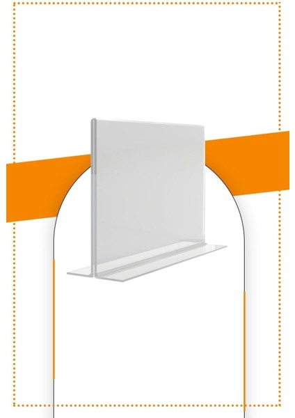 A5 T Tipi Yatay 5'li Masa Üstü 2.8 mm Şeffaf Pleksi Föylük Broşürlük