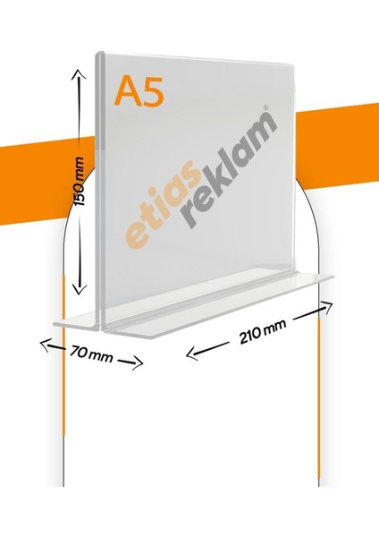 A5 T Tipi Yatay 5'li Masa Üstü 2.8 mm Şeffaf Pleksi Föylük Broşürlük fiyatları
