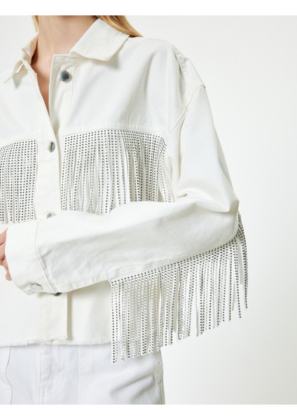 Crop Kot Ceket Düğmeli Püskül Detaylı Cepli Rahat Kesim indirimleri