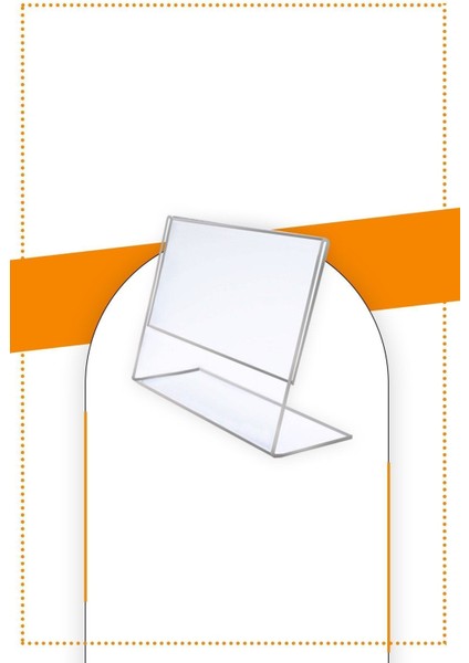 A7 L Tipi Yatay Masa Üstü 50'li Paket Şeffaf Pleksi Föylük Broşürlük