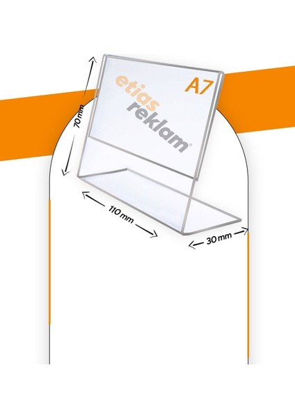 A7 L Tipi Yatay Masa Üstü 50'li Paket Şeffaf Pleksi Föylük Broşürlük fiyatları