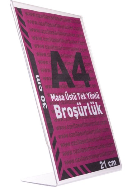L Tipi A4 Pleksi Föylük Broşürlük 50 Adet